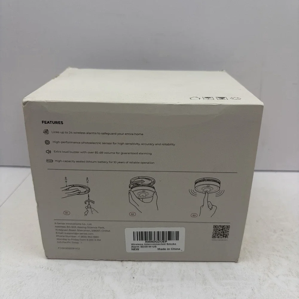NEW X-Sense Smoke Detector, Wireless Interconnected Fire Alarm, SD20-W Pack of 3